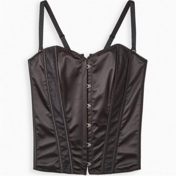 NWT Torrid CURVE Black Satin & Lace Corset Plus Size 3X - Picture 9 of 15